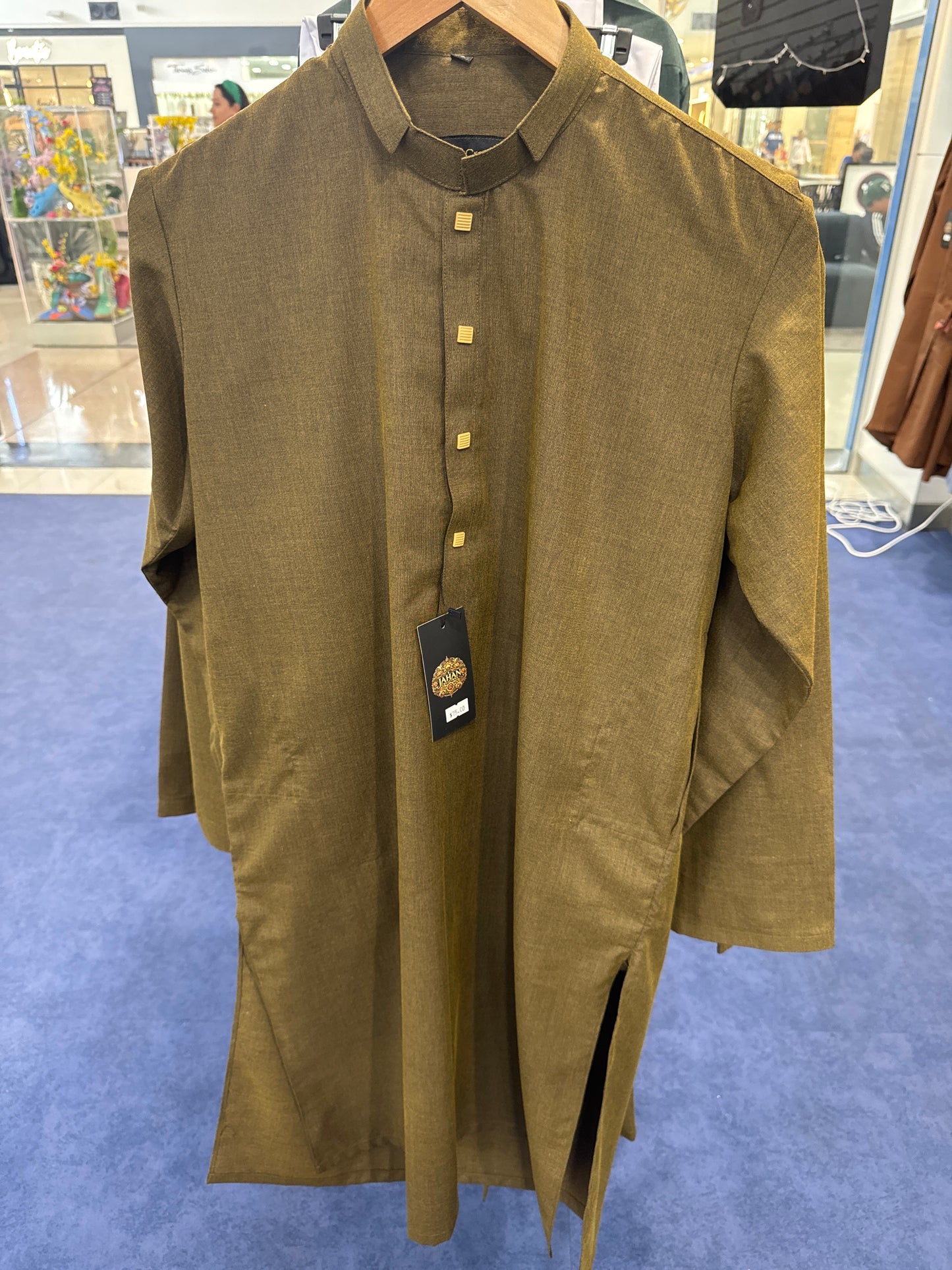 Men Mehndi Colour Kurta