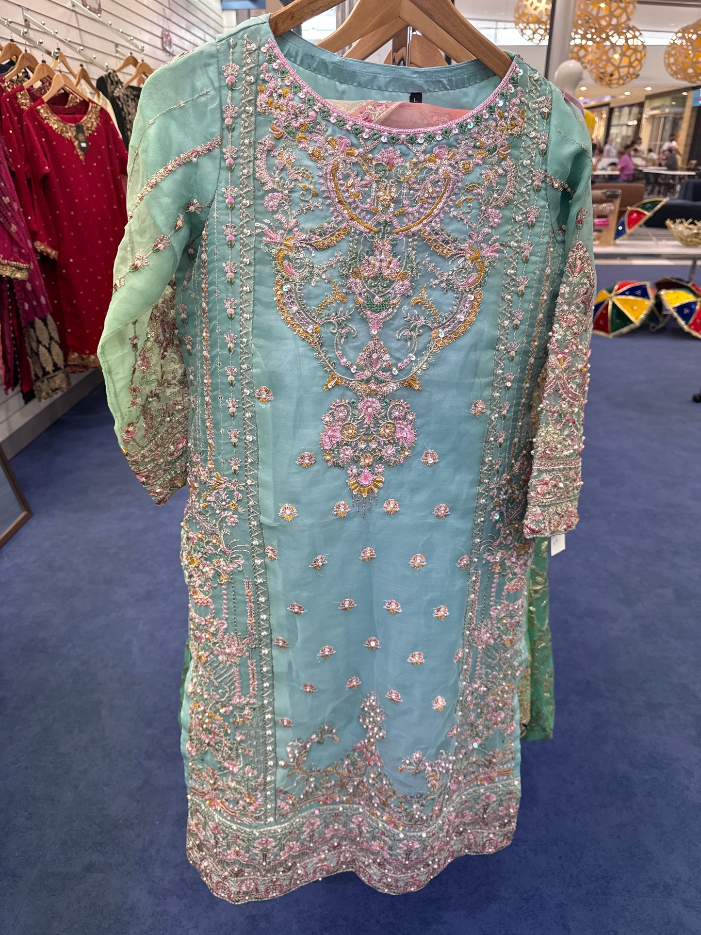 3 Pcs Suit Ferozi Color