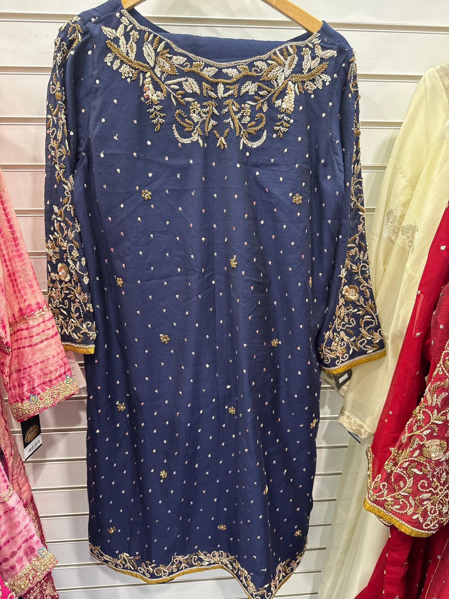 3Pcs Suit Emb - Navy Blue