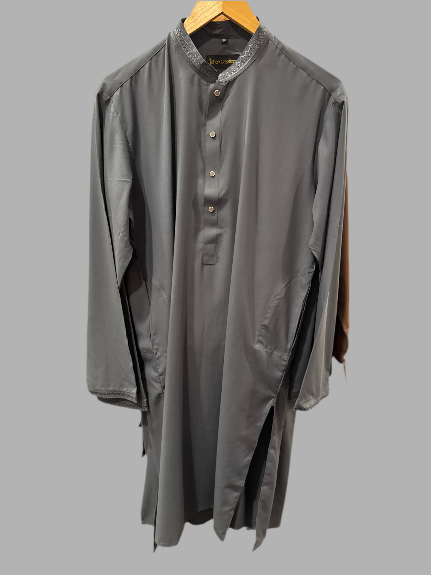 Mens Embroidered Suit - Dark Gey