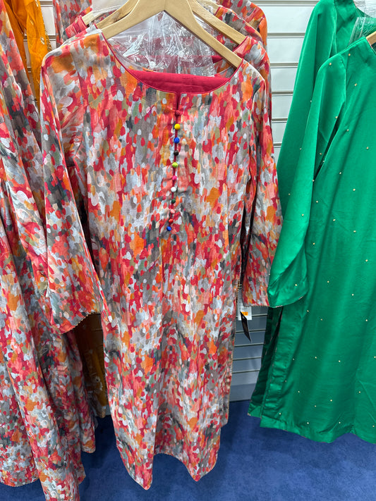 Multi Color 3 Pcs Suit