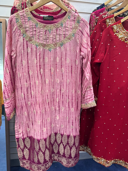 Ladies 3 Piece Suit Pink Maroon