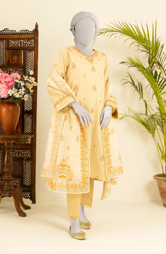 Embroidered Women Stitched 3Pc Suit  Xl